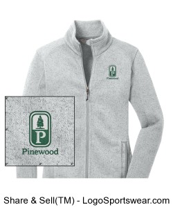 Classic Pinewood Womens Gray Fleece Zip-Up Design Zoom
